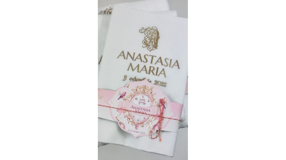 Trusou botez Princess Pink tematică prințesă, elegant și brodat 20